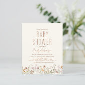 Budget Wildflower Boho Baby shower Elegant Modern (Staand voorkant)