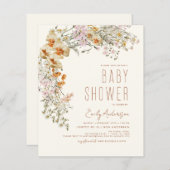 Budget Wildflower Boho Baby shower Terracotta (Voorkant / Achterkant)