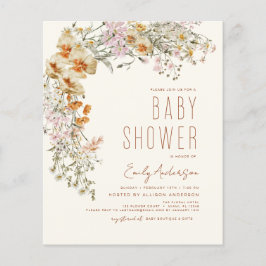 Budget Wildflower Boho Baby shower Terracotta