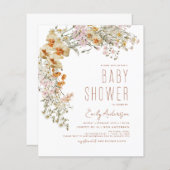 Budget Wildflower Boho Baby shower Terracotta (Voorkant / Achterkant)