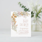 Budget Wildflower Boho Baby shower Terracotta (Staand voorkant)