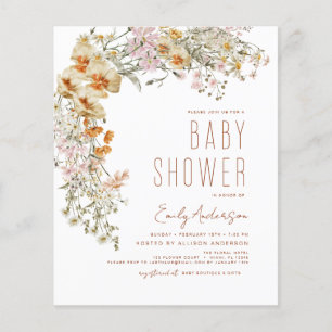 Budget Wildflower Boho Baby shower Terracotta