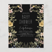 Budget Wildflower Boho Baby shower Uitnodiging (Voorkant)