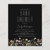 Budget Wildflower Boho Baby shower Uitnodiging (Voorkant)