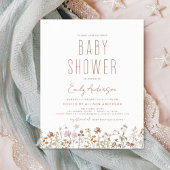 Budget Wildflower Boho Baby shower Uitnodiging