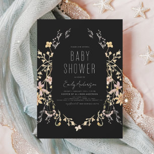 Budget Wildflower Boho Baby shower Uitnodiging