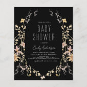Budget Wildflower Boho Baby shower Uitnodiging Flyer (Voorkant)