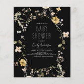 Budget Wildflower Boho Baby shower Uitnodiging Flyer (Voorkant)
