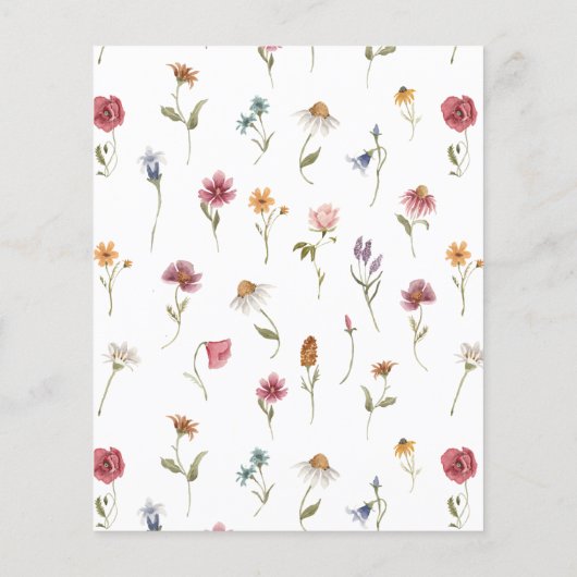 Budget Wildflower Boho Bridal Shower Flyer (Achterkant)
