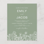Budget Wildflower Boho Foto Sage Green Wedding (Voorkant)