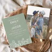 Budget Wildflower Boho Foto Sage Green Wedding Flyer