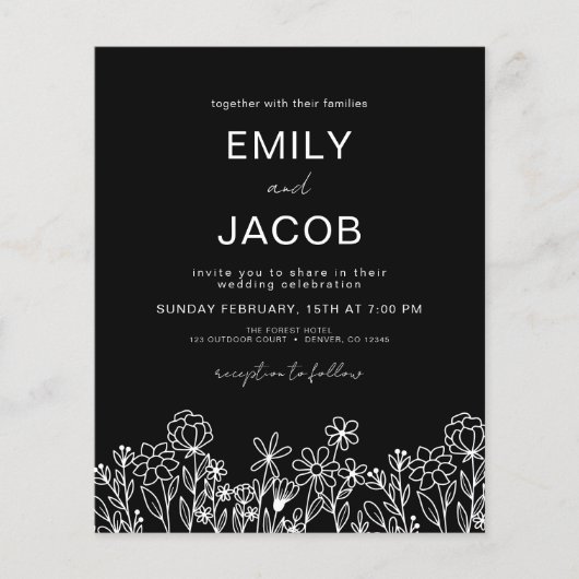 Budget Wildflower Boho Foto Weddenschap (Voorkant)