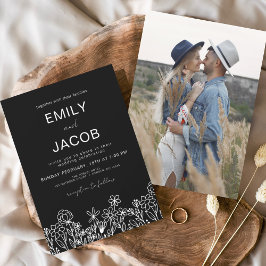 Budget Wildflower Boho Foto Weddenschap Flyer