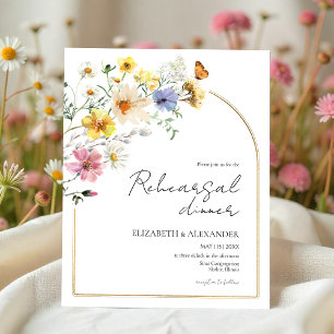 Budget Wildflower Boho repetitie diner uitnodiging