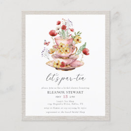 Budget Wildflower Bruids Thee Douche Uitnodiging Flyer