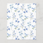 Budget Wildflower Dusty Blue Dank u Kaart (Achterkant)