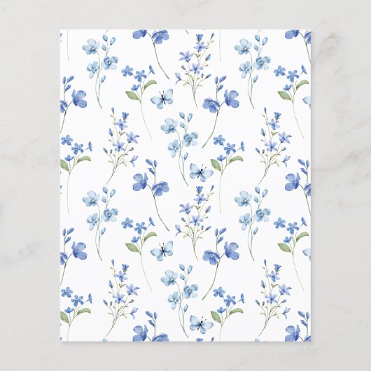 Budget Wildflower Dusty Blue Dank u Kaart (Achterkant)