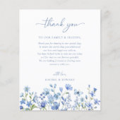 Budget Wildflower Dusty Blue Dank u Kaart (Voorkant)