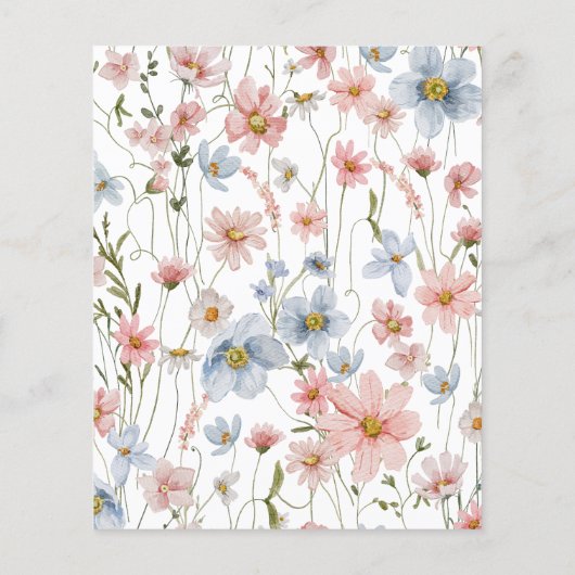 Budget Wildflower Elegante Bruids Douche Uitnodigi Flyer (Achterkant)