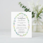 Budget Wildflower Floral Baby shower Invitation (Staand voorkant)