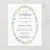 Budget Wildflower Floral Baby shower Invitation (Voorkant)