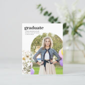 Budget Wildflower Foto Afstuderen Aankondiging (Staand voorkant)