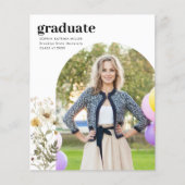 Budget Wildflower Foto Afstuderen Aankondiging (Voorkant)