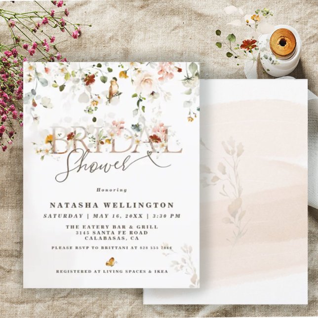 Budget Wildflower Garden Bridal Shower Invitation (Creator heeft geüpload)