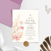 Budget Wildflower Garden Eerste communie Uitnodigi