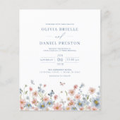 Budget Wildflower Garden Uitnodiging voor een brui Flyer (Voorkant)