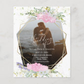 Budget Wildflower Lente Foto Bruiloft Uitnodiging (Voorkant)