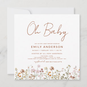 Budget Wildflower Oh Baby shower Floral Kaart