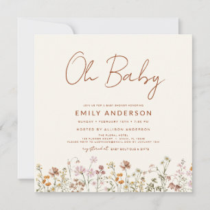 Budget Wildflower Oh Baby shower Floral Kaart