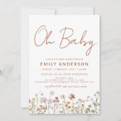 Budget Wildflower Oh Baby shower Floral Kaart (Voorkant)