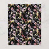 Budget Wildflower Pattern Black Afstudeerder Party (Achterkant)