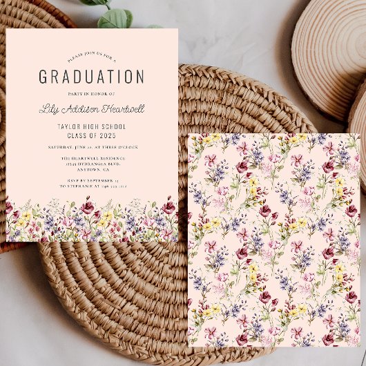 Budget Wildflower Pattern Blush Afstudeerder Party