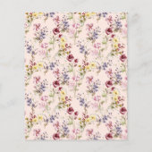 Budget Wildflower Pattern Blush Afstudeerder Party (Achterkant)