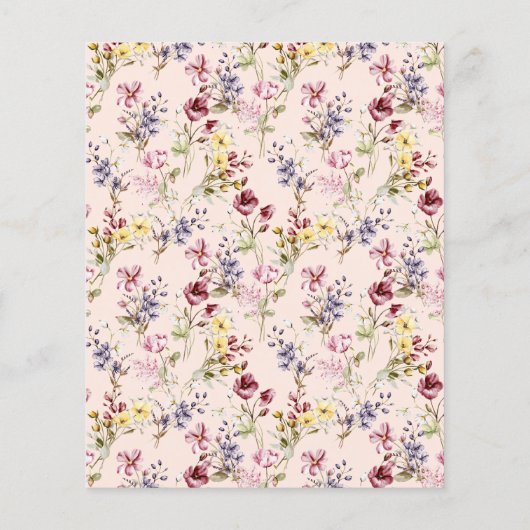 Budget Wildflower Pattern Blush Afstudeerder Party (Achterkant)