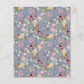 Budget Wildflower Pattern Dusty Blue Afstudeerder  (Achterkant)