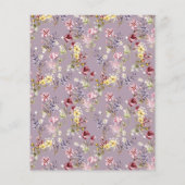 Budget Wildflower Pattern Mauve Afstudeerder Party (Achterkant)