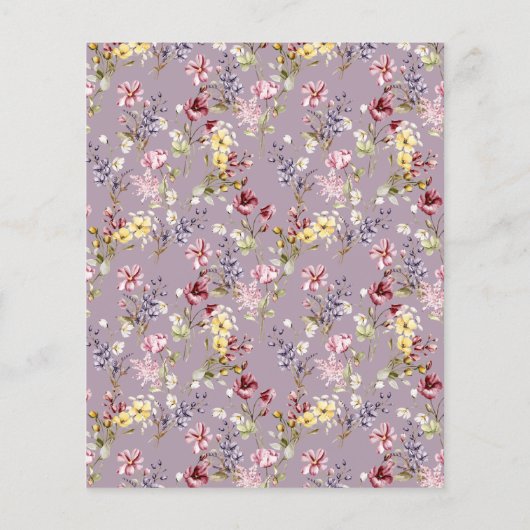 Budget Wildflower Pattern Mauve Afstudeerder Party (Achterkant)
