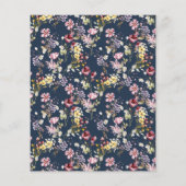 Budget Wildflower Pattern Navy Blue Afstudeerder P (Achterkant)