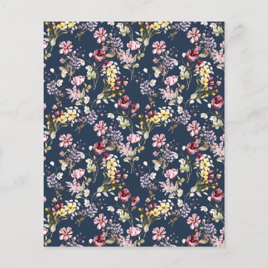 Budget Wildflower Pattern Navy Blue Afstudeerder P (Achterkant)