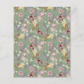 Budget Wildflower Pattern Sage Green Afstudeerder  (Achterkant)