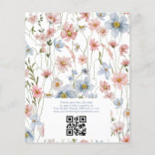 Budget Wildflower QR Code Bruids Douche Uitnodigin Flyer (Achterkant)