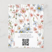 Budget Wildflower QR Code Bruids Douche Uitnodigin Flyer (Achterkant)
