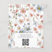Budget Wildflower QR Code Bruids Douche Uitnodigin Flyer (Achterkant)