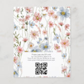 Budget Wildflower QR Code Bruids Douche Uitnodigin Flyer (Achterkant)