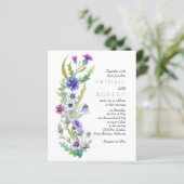 BUDGET Wildflower QR code bruiloft uitnodiging (Staand voorkant)