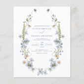 Budget Wildflower QR Code Huwelijksuitnodiging (Voorkant)